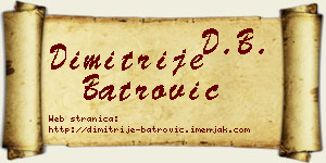 Dimitrije Batrović vizit kartica